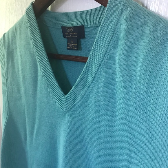 Brooks Brothers turquoise v-neck sweater vest - Picture 6 of 7